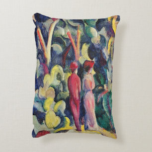 Couple on the Forest Track by August Macke Accent Pillow