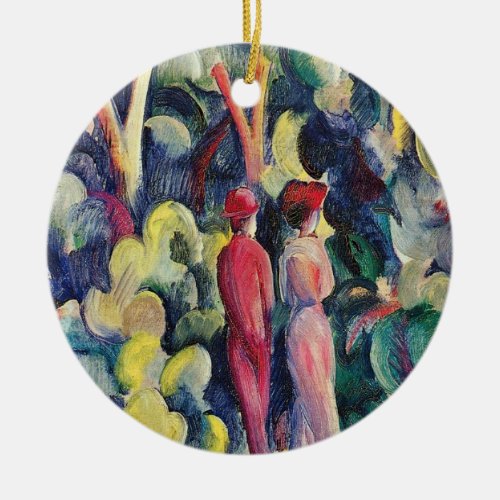 Couple on the Forest Track by August Macke Ceramic Ornament