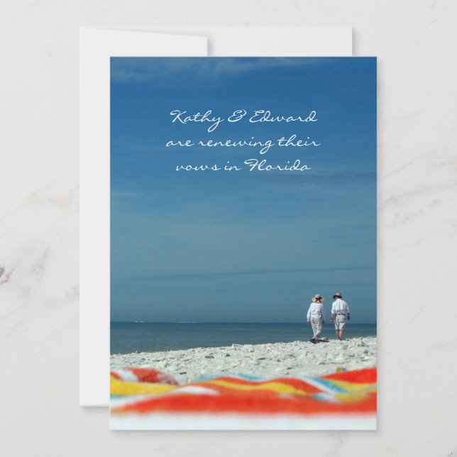 Couple on the Sandy Beach Invitation (Front)