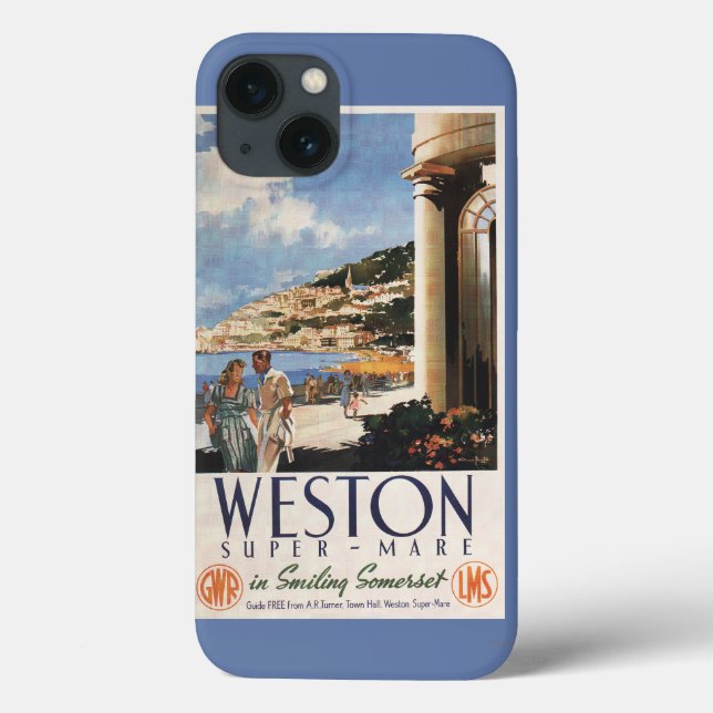 Couple Overlooking Coast Railway Poster Case-Mate iPhone Case (Back)