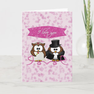 couple owl - I love you Card