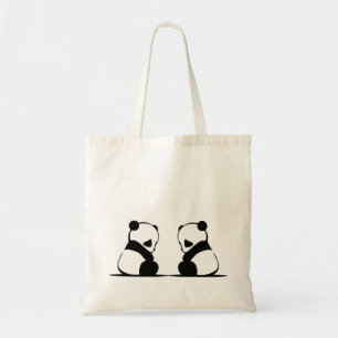 Couple Panda Cute Design Tote Bags