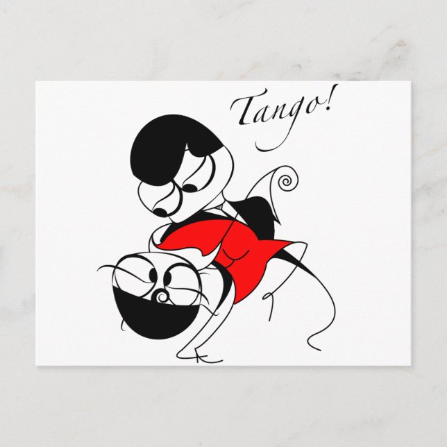 couple performing a tango step postcard (Front)