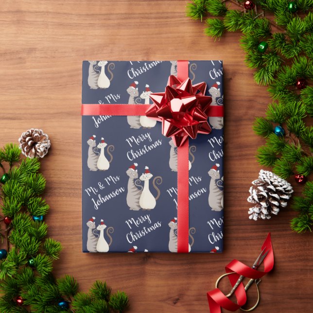 Couple Personalized Christmas Wrapping Paper (Holiday Gift)