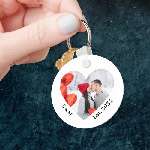 Couple Personalized Heart Keychain