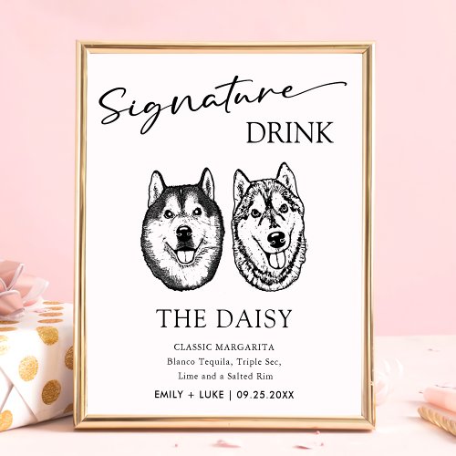 Couple Pet Wedding Signature Drink Sign