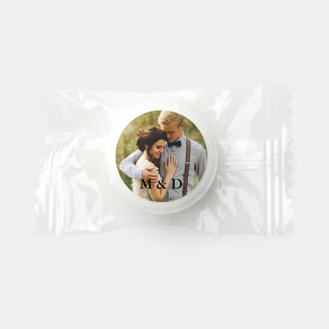 Couple Photo and Initials Wedding Mint Life Saver® Mints (Front)