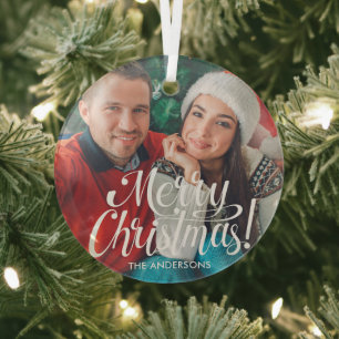 Couple Photo Christmas Ornament