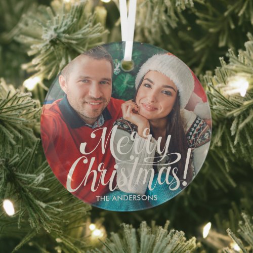 Couple Photo Christmas Ornament