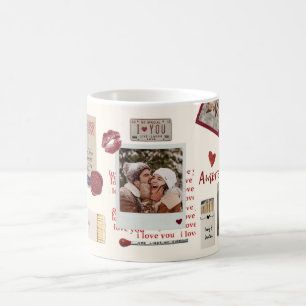 Couple Photo Collage Scrapbook Love Story Coffee Mug