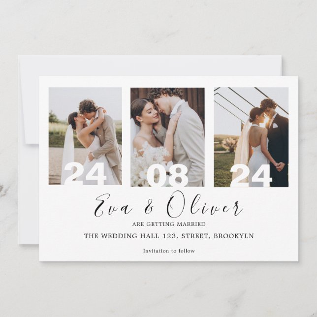 Couple Photo College Simple Wedding Invitation (Front)