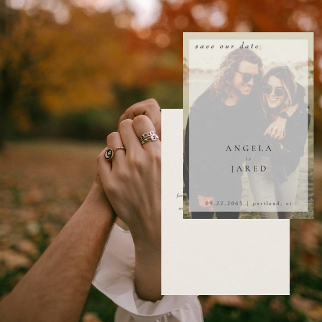 Couple Photo Cream Wedding Save our Date Save The Date (Creator Uploaded)