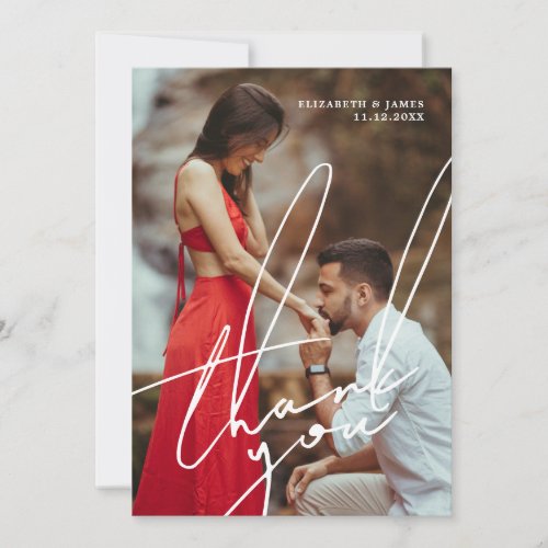 Couple Photo Engagement Party Thank You Card