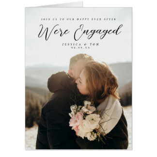 Couple Photo Engagement Party Welcome Card