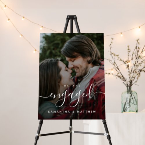 Couple Photo Engagement Party Welcome Sign