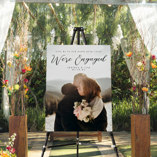 Couple Photo Engagement Party Welcome Sign Poster