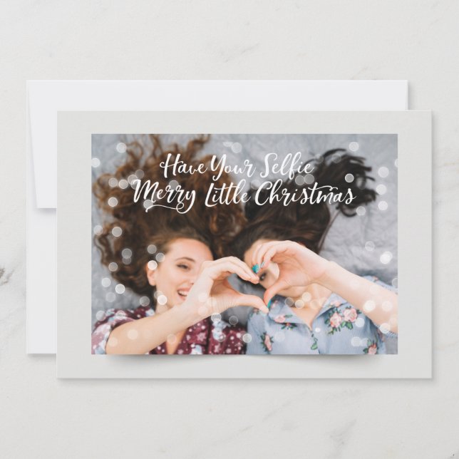 Couple Photo Fairy Lights | Funny Holiday Greeting (Front)