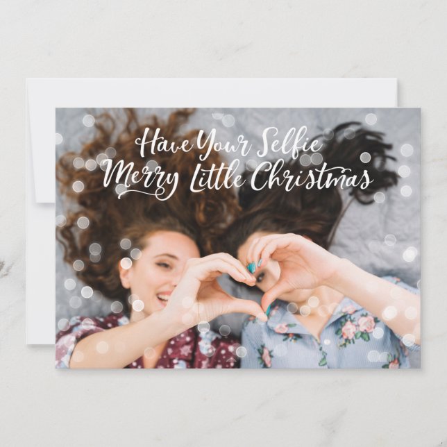 Couple Photo Fairy Lights | Funny Holiday Greeting (Front)