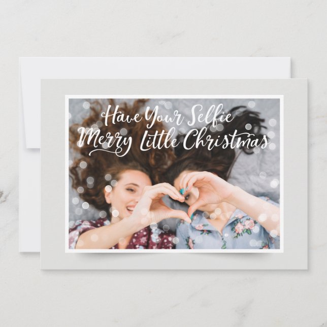 Couple Photo Fairy Lights | Funny Holiday Greeting (Front)