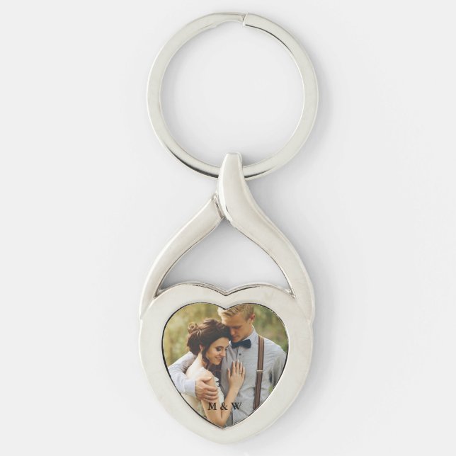 Couple Photo Heart Keychain (Front)