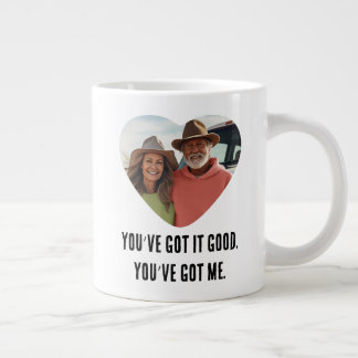 Couple Photo Heart You've Got Me Love Quote Giant Coffee Mug