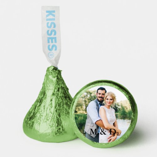 Couple Photo Initials Wedding Green Hersheys Kisses
