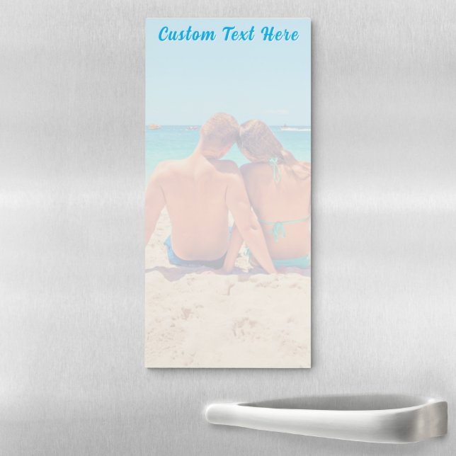 Couple Photo Magnetic Notepad Personalized Text (In Situ)