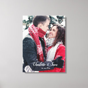 Couple Photo - Names - Canvas Print