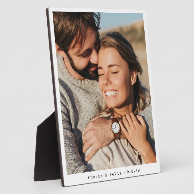 Couple Photo Newlywed Wedding Memories Easel Plaque (Side)