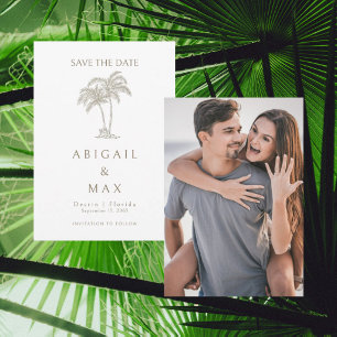 Couple Photo Palm Tree Save the Date II