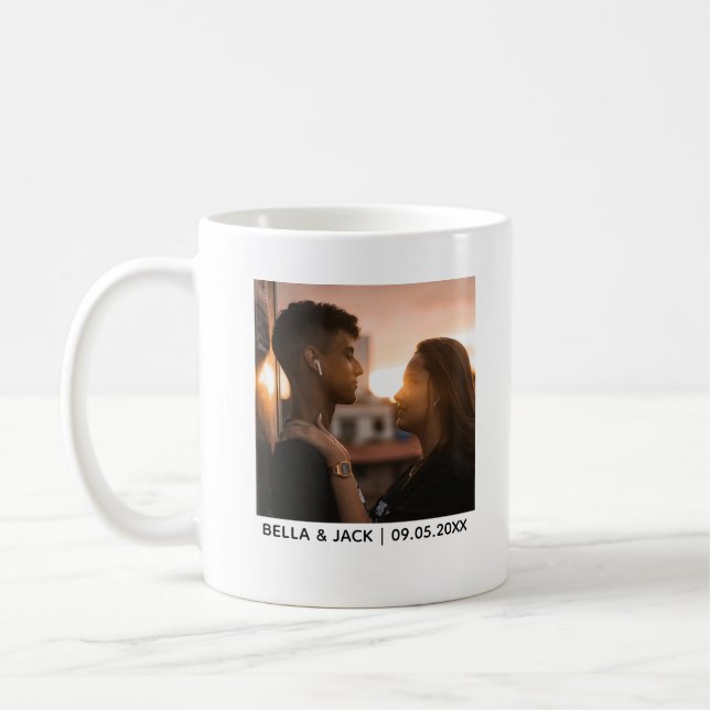 Couple Photo Personalized Wedding Design Coffee Mug (Left)