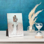 Couple Photo Remember This Moment Saying Plaque<br><div class="desc">Couple Photo Remember This Moment Saying. Great gift for the newlyweds and couples. Simply replace the sample photo with your own favorite of portrait orientation and of high resolution. Romantic quote Remember This Moment is in a stylish set script at the bottom. You can change the color of this text...</div>