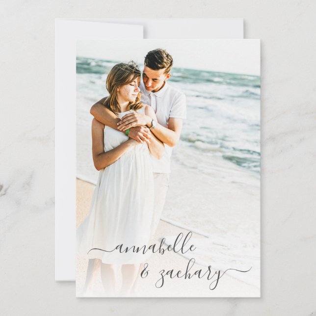 *~* Couple PHOTO RSVP + QR  AR6 Wedding Invitation (Front)