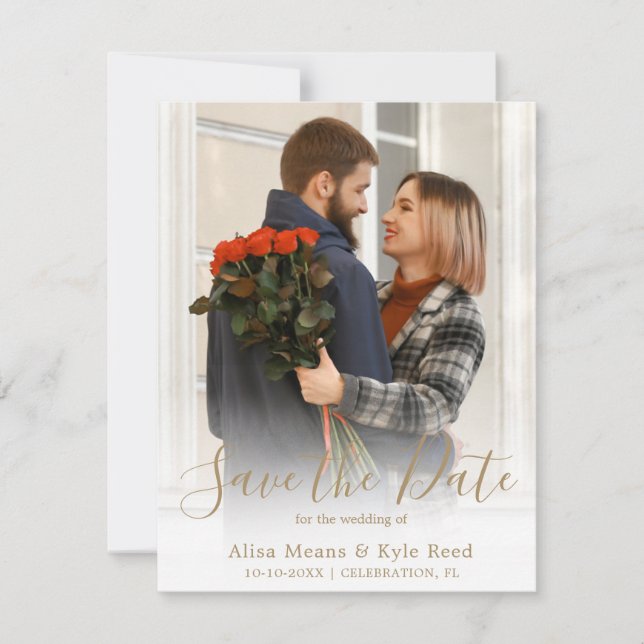 Couple Photo Save the Date Announcement (Front)