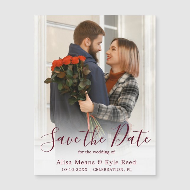 Couple Photo Save the Date Announcement Magnet (Front)