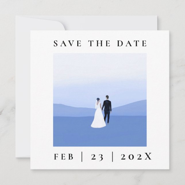 Couple Photo Save The Date Card (Front)