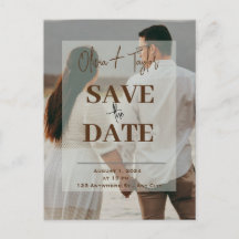 couple photo transparent Save The Date Card