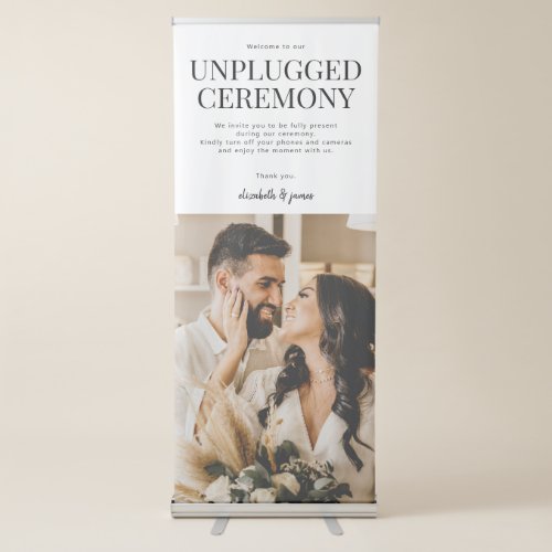 Couple Photo Unplugged Wedding Ceremony Sign