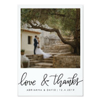 Couple Photo Wedding Love And Thanks Script Card