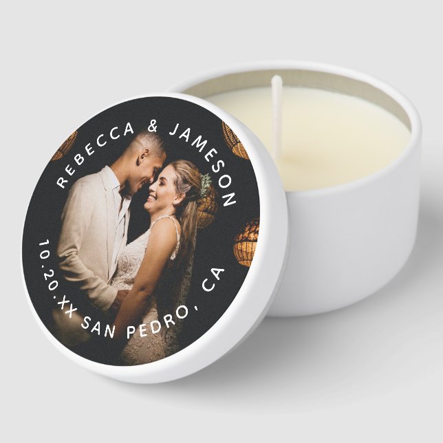 Couple Photo Wedding Mini Candle Favors (Corner)