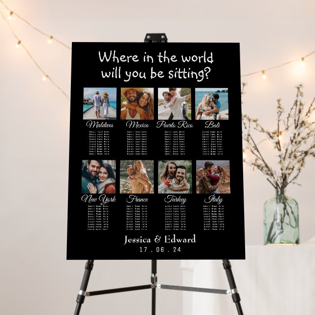 Couple Photos Wedding Destinations Table Names Foam Board (In Situ (Stand))