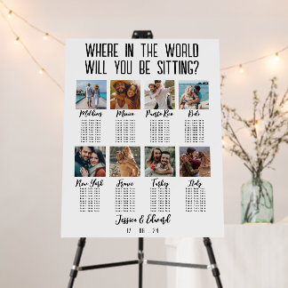 Couple Photos Wedding Destinations Table Names Foam Board