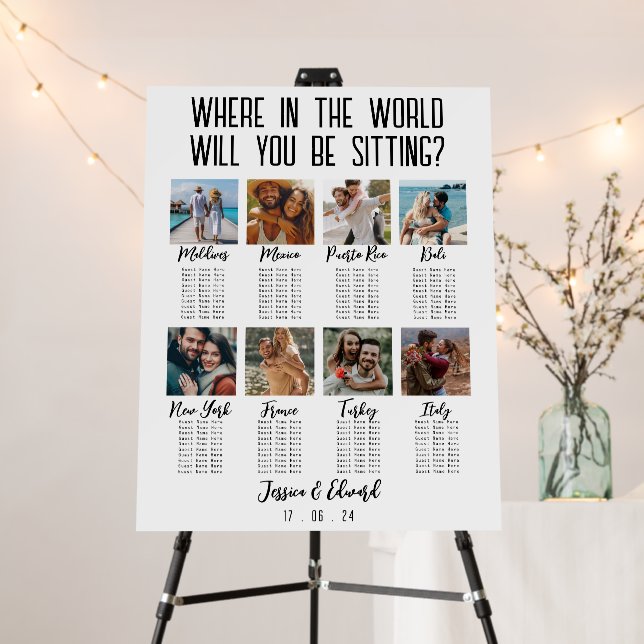 Couple Photos Wedding Destinations Table Names Foam Board (In Situ (Stand))