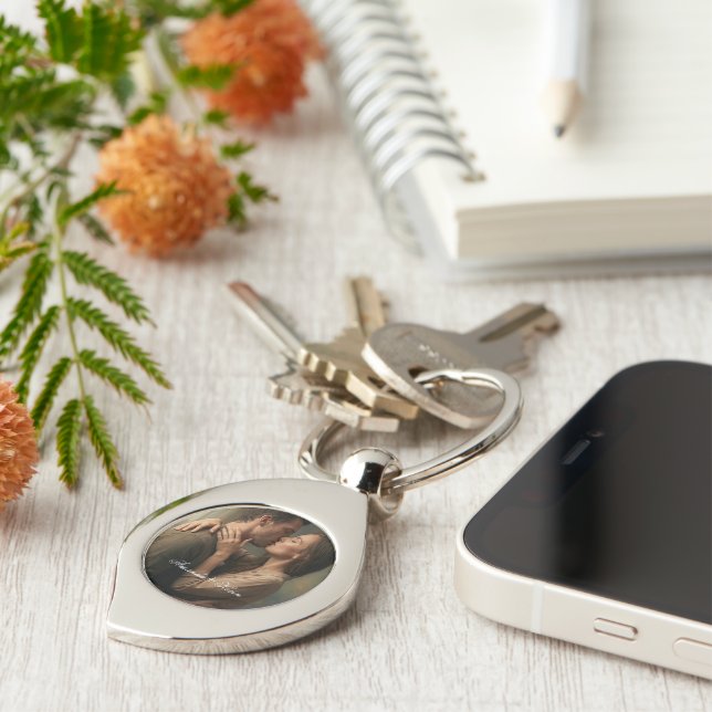 Couple Picture & Custom Name Keychain (Side)
