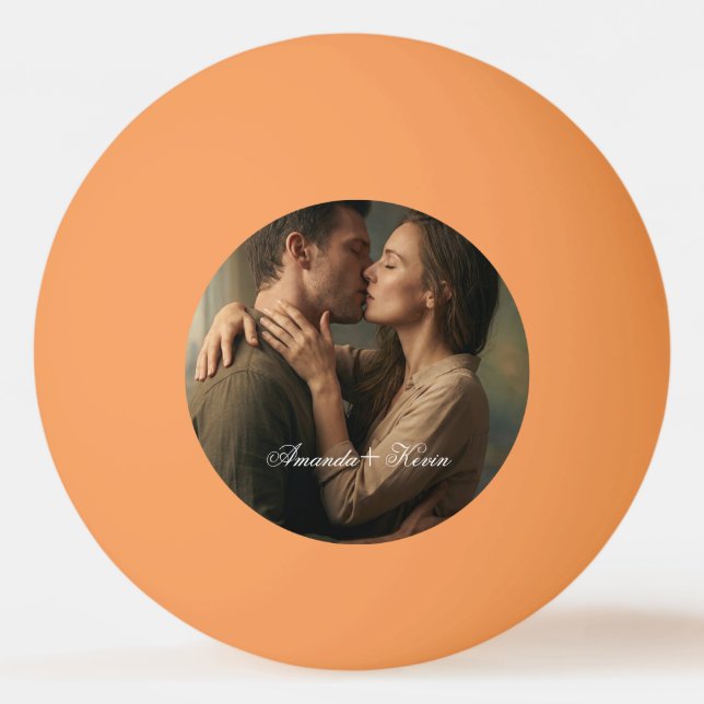 Couple Picture & Custom Name Ping Pong Ball (Front)