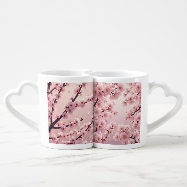 Couple PinK Coffee Mug Set (Back Nesting)