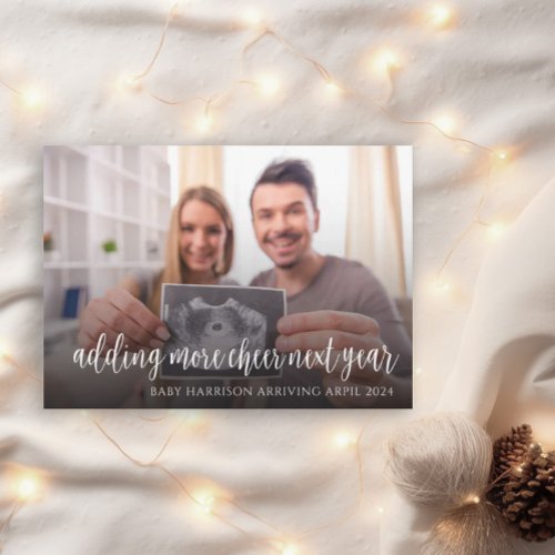 Couple Pregnancy Announcement Christmas Card
