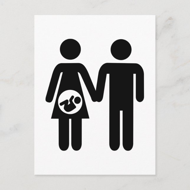 Couple pregnant baby announcement postcard (Front)