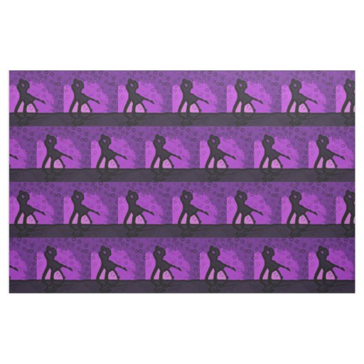 Couple Purple Silhouette Fabric