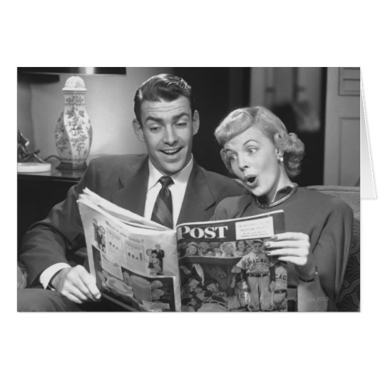 Couple Reading Magazine Cards (Front Horizontal)